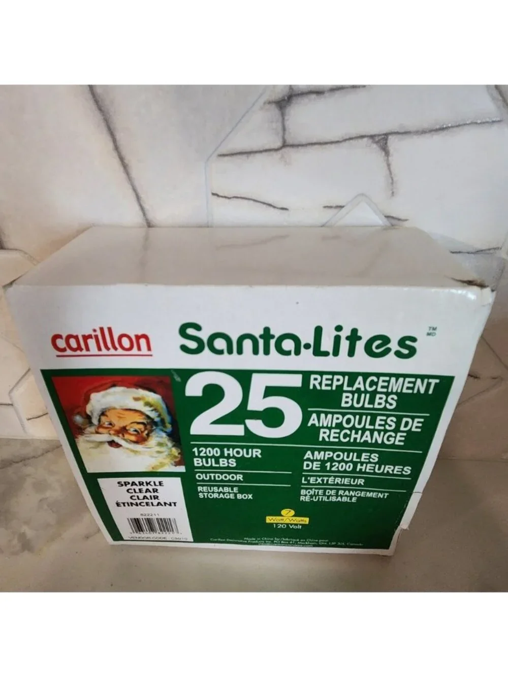 Carillon Santa Lites 25 Clear Replacement Bulbs‎ Outdoor 1200 Hour Reusable